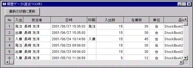 履歴確認画面